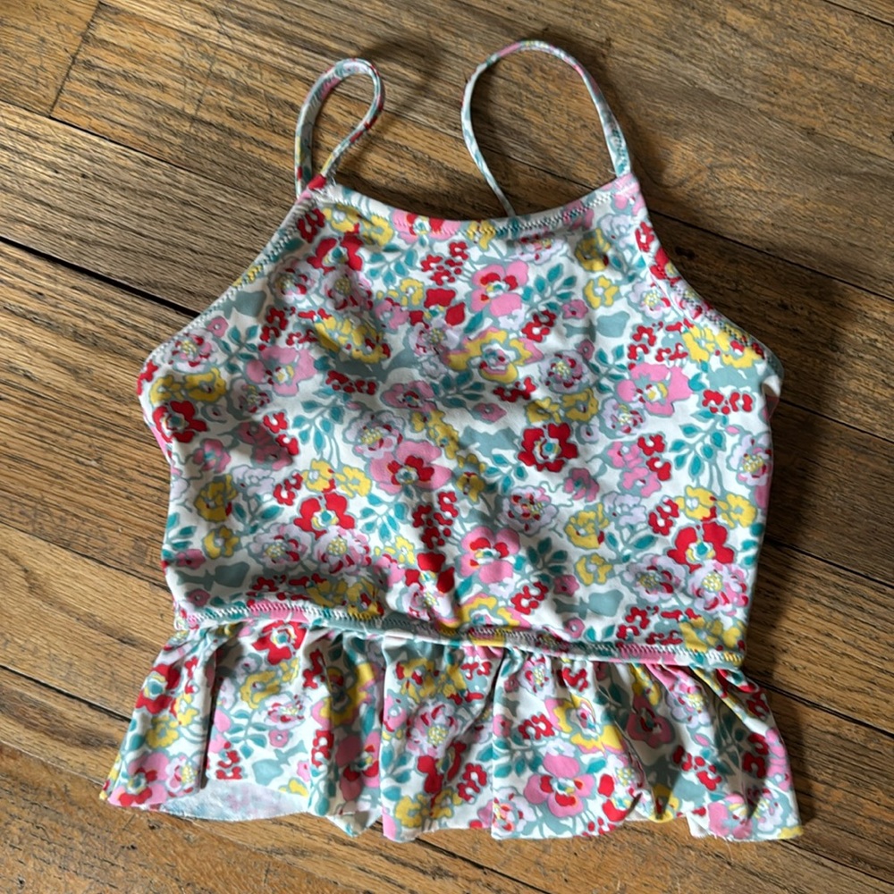 Crew Cuts girls floral swim tankini top only bikini size 8